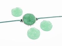 4 Cabochons "Eiskristalle" in minze, 14 mm