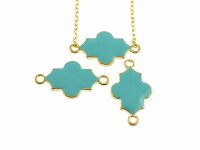 2 emaillierte Verbinder "oriental" in goldfarben