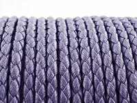 1m geflochtenes Kunstlederband in mauve, 3,4 mm