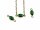 6 emaillierte Verbinder "Emerald" aus Messing