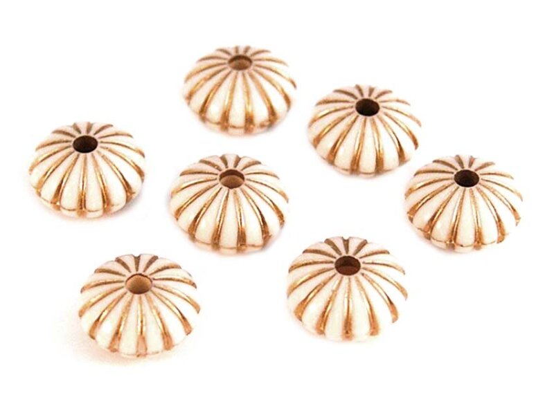 10 Melonen in creme bronzefarben, 15 mm