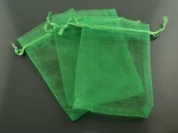 10 Organzasäckchen in grün, 80 x 120 mm