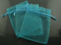 10 Organzasäckchen in türkis 9 x 12 cm