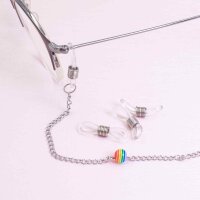 transparente Brillenbandhalter silberfarben platiniert 10...