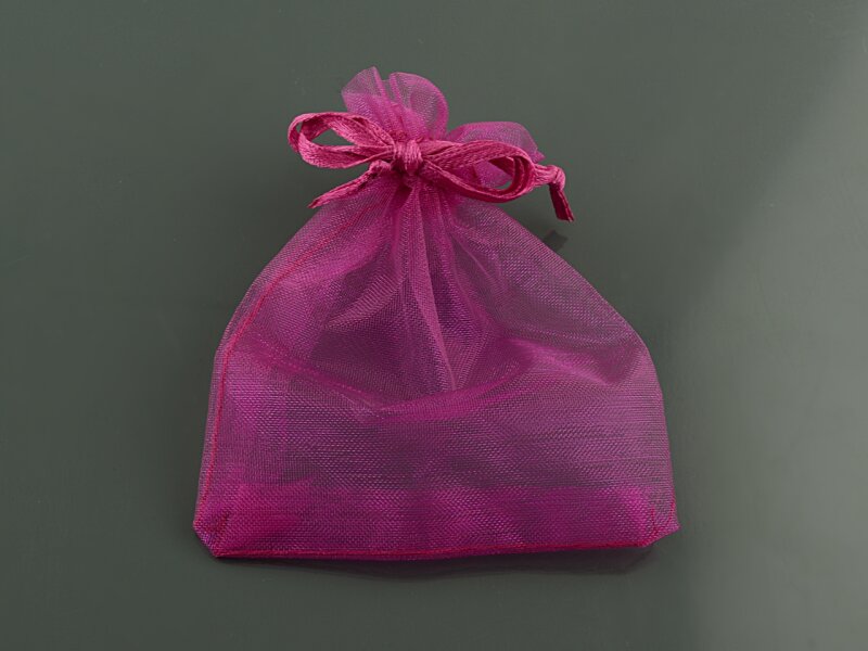 10 Organzasäckchen in magenta, 10 x 8 cm