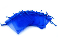 10 Organzasäckchen in blau, 9 x 7 cm