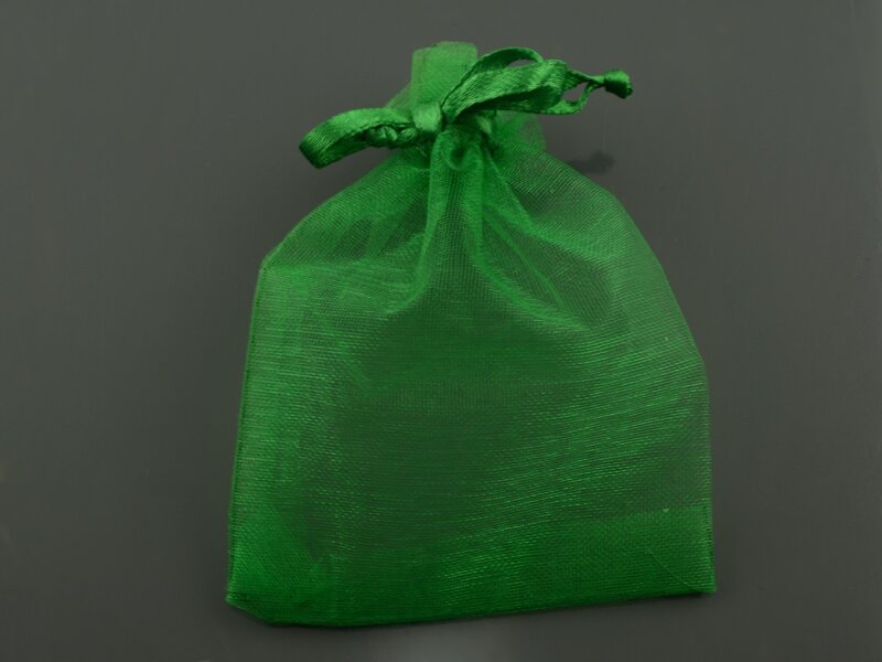 10 Organzasäckchen in smaragdgrün 9 x 7 cm