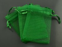 10 Organzasäckchen in smaragdgrün 9 x 7 cm