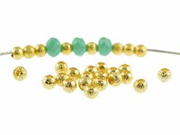 30 Zwischenperlen "Sparkle" in goldfarben, 3 mm