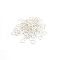 100 doppelte Splitringe in silberfarben, 6 mm