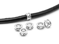 10 Metallperlen in antik silberfarben