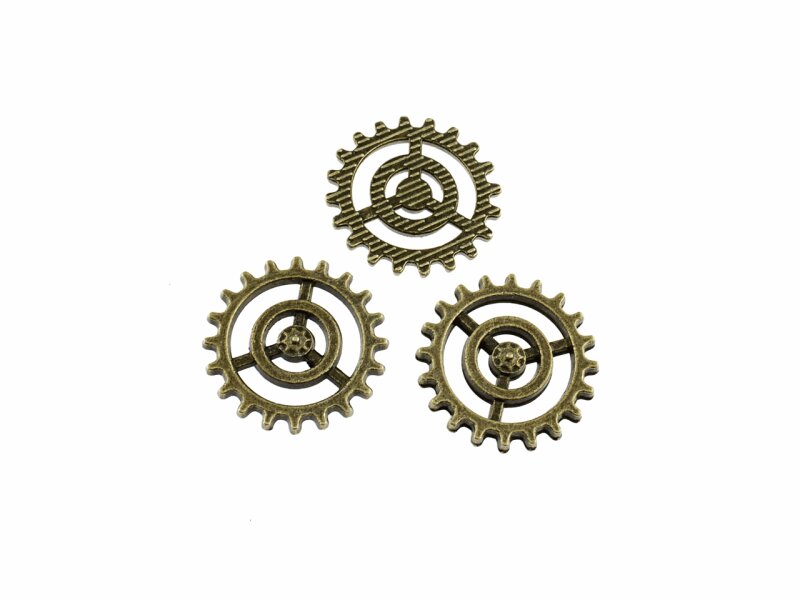 6 Steampunk Verbinder "Zahnrad" in antik bronzefarben