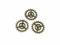 6 Steampunk Verbinder "Zahnrad" in antik...