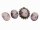4 Cabochon als  Kamee in flieder, 25 x 18 mm