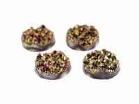 4 Cabochons "Eiskristalle" in gold-rosa, 12 mm