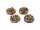 4 Cabochons "Eiskristalle" in gold-rosa, 12 mm
