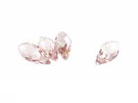 4 Kristallglasperlen facettiert als Tropfen in rosa, 17 mm