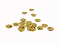 10 kleine Plättchen als Anhänger in antik...