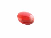 4 klare Glascabochons "Candy" in rot, 18 x 13 mm