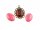 4 klare Glascabochons "Candy" in rot, 18 x 13 mm