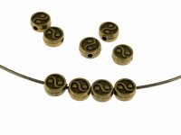 10 Metallperlen "Yin Yang" antik bronzefarben,...