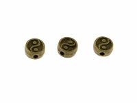 10 Metallperlen "Yin Yang" antik bronzefarben,...