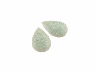 2 Cabochons aus Porzellan als Tropfen in eisblau