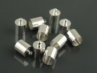6 Endkappen für 7 mm Bänder in silberfarben
