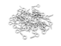 50 Schraubösen in silberfarben platiniert, 8 mm
