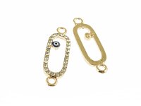 ovaler Verbinder "Nazar Boncugu" in goldfarben...