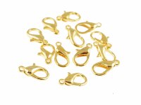 10 Karabinerverschlüsse in goldfarben, 14 mm
