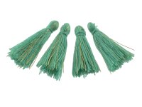 10 kleine Quasten in mint mit gold