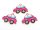 emaillierte Anhänger "Pink Car" in llightgoldfarben 2 Stück