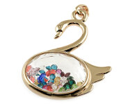 Floating Charm "Schwan" in goldfarben