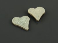 2 Cabochons aus Porzellan als Herz in eisblau