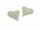 2 Cabochons aus Porzellan als Herz in eisblau