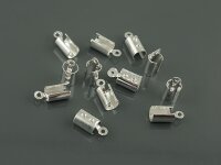 10 offene Endkappen in silberfarben 7 x 4 mm