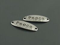 4 Verbinder "Peace" in antik silberfarben