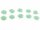 6 Cabochons als Rosen in mint, 10 mm