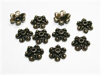 10 Perlkappen in vintage Bronze, 10 mm