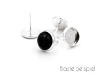6 Ohrstecker in silberfarben für 8 mm Cabochons