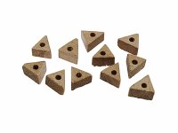 10 Perlen "triangle" aus Holz, 9 mm