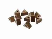 10 Perlen "triangle" aus Holz, 9 mm
