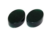 2 dicke Cateye- Glascabochons in dunklem waldgrün,...