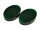 2 dicke Cateye- Glascabochons in dunklem waldgrün, 25 x 18 mm