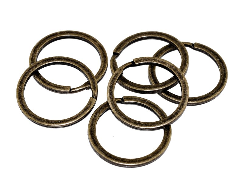 kleine Schlüsselringe in antik bronzefarben, 10 Stück