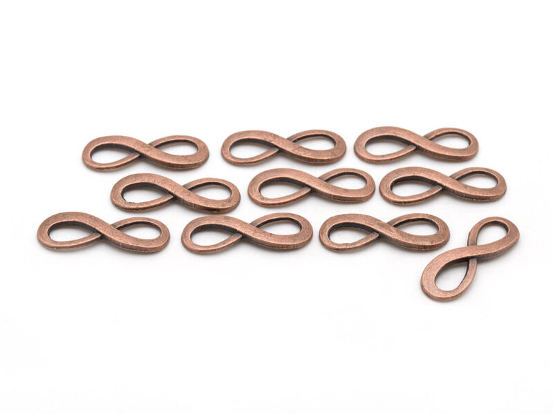 Verbinder Infinity in antik kupferfarben 10 Stück