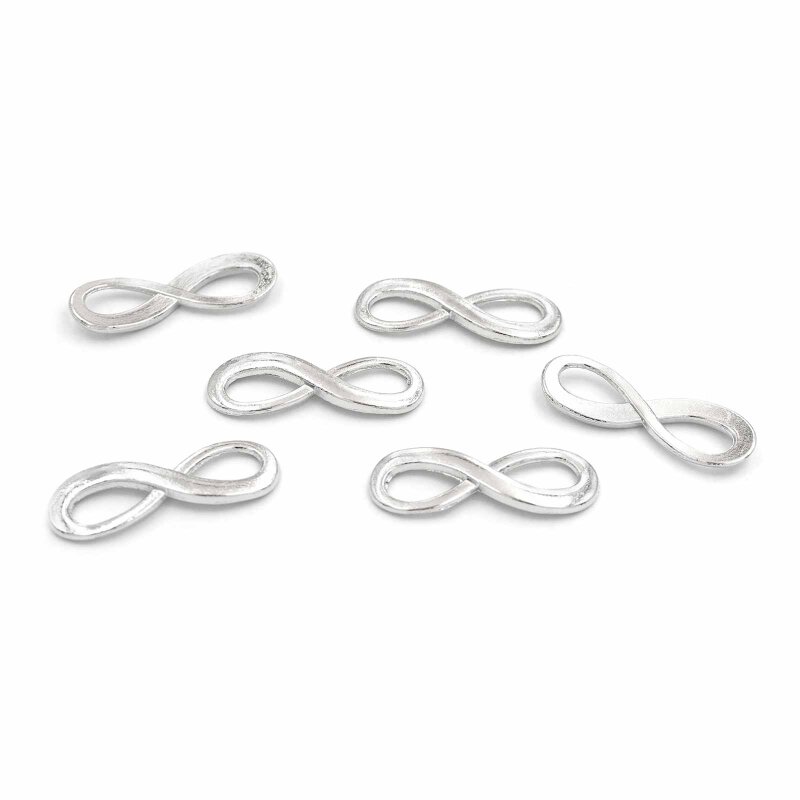 Verbinder als Infinity in Platinfarben, 24mm, 6 Stück