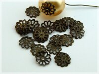 50 Perlkappen in antik Bronze, 8 mm