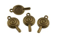 10 Anhänger "Lollipop" in antik bronzefarben